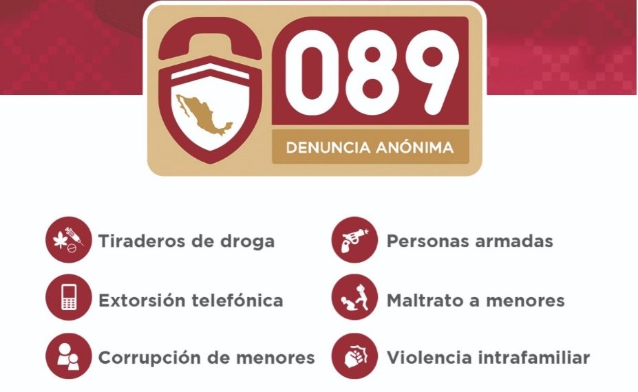 Secretaría de Seguridad fomenta uso de línea 089 de denuncia anónima
