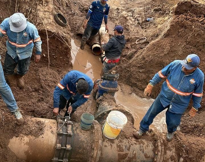 13 rupturas en tubería principal provocan desabasto en el norte y norponiente de la ciudad