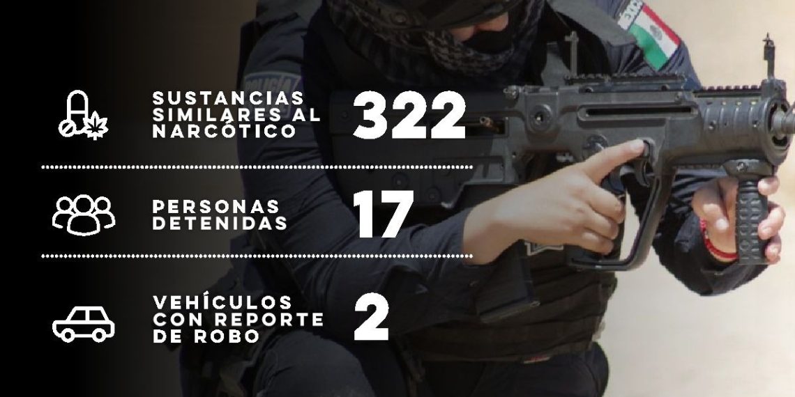 Incauta Policía Estatal 322 dosis de narcótico