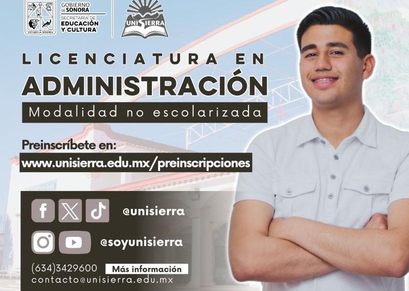 Invita Unisierra a cursar la licenciatura en Administración, modalidad en línea