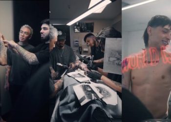 Peso Pluma se anestesia por completo para hacerse nuevos tatuajes en el cuerpo