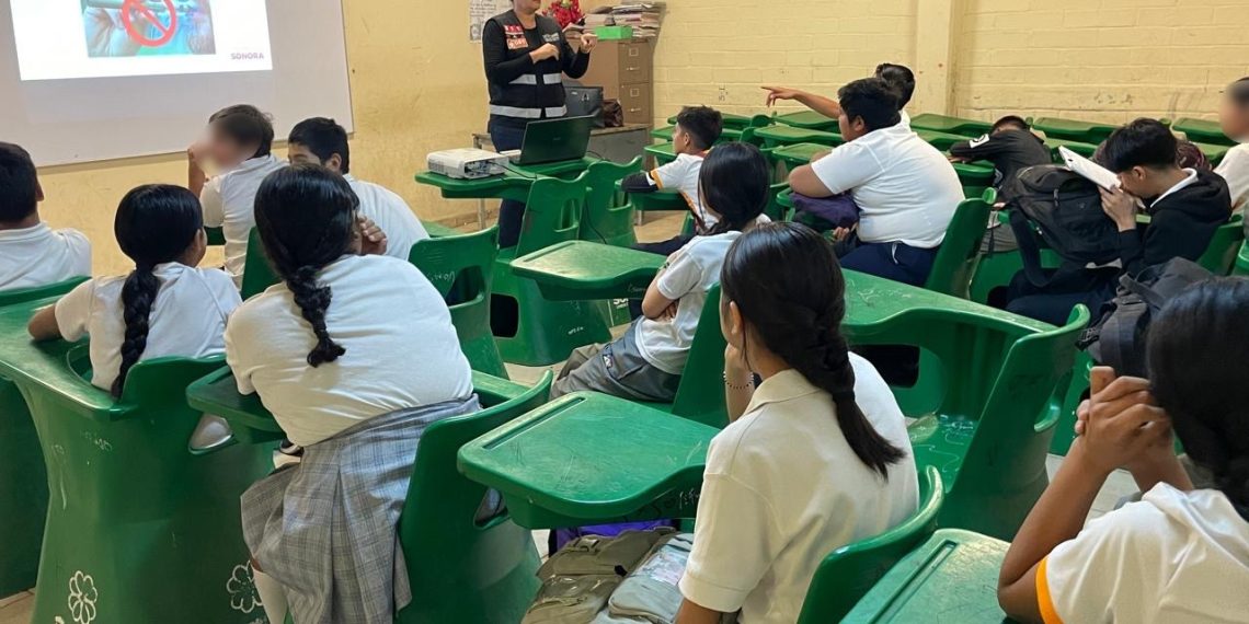 Orienta SSP a niñas, niños y adolescentes sobre prevención de violencias y adicciones en Cajeme