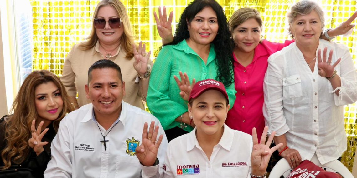 Celebra la candidata a la alcaldía la doctora Karla Córdova González Día del Trabajo con personal del SUTSAG.