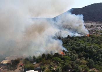 Participan cuerpos de emergencia en control de incendio en zona del Tular.