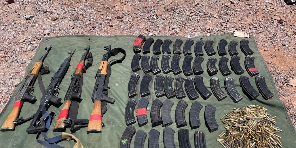 En Sonora, Guardia Nacional y Ejército Mexicano aseguran más de 6 mil cartuchos útiles, 76 cargadores y 11 armas largas
