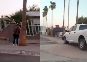 Sancionan a policía estatal por orinar en vía pública