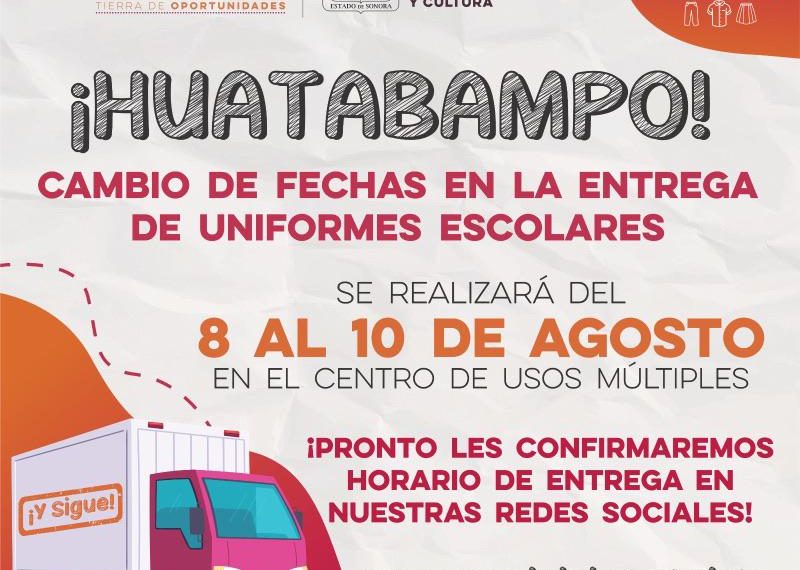 Huatabampo tendrá modificación del período de entrega de uniformes: SEC Sonora