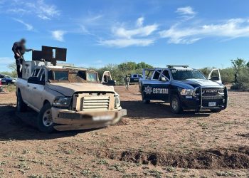 Asegura Seguridad Pública y Ejército Mexicano vehículos y arsenal en El Claro; no se registran personas lesionadas