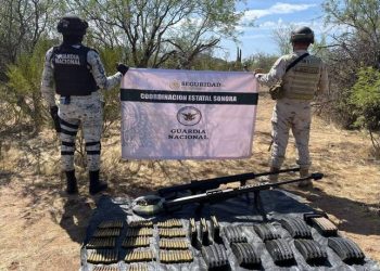 Guardia Nacional asegura en Sonoyta armas y bombas que lanzan con drones