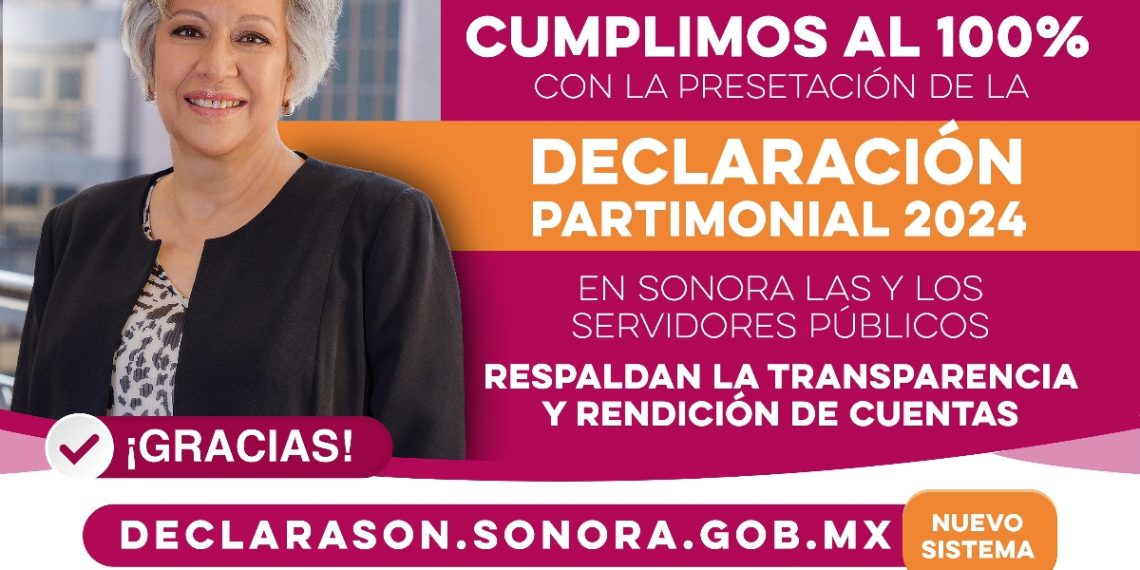 Cumple Sonora con 100% de declaraciones patrimoniales
