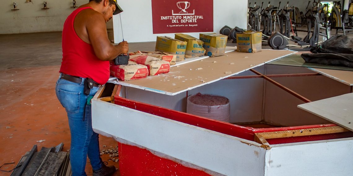 Avanza Ayuntamiento de Guaymas los trabajos de rehabilitación de la Unidad Deportiva Julio Alfonso Alfonso