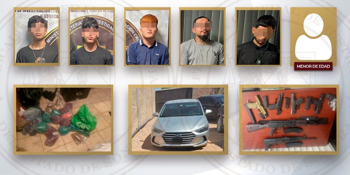Célula delictiva en San Luis Río Colorado es desmantelada; aseguran armas, droga y vehículos robados