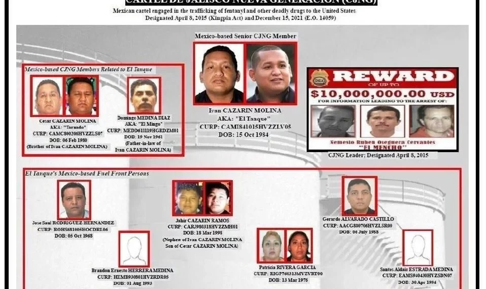 Congela EU bienes de red de huachicoleo que opera CJNG