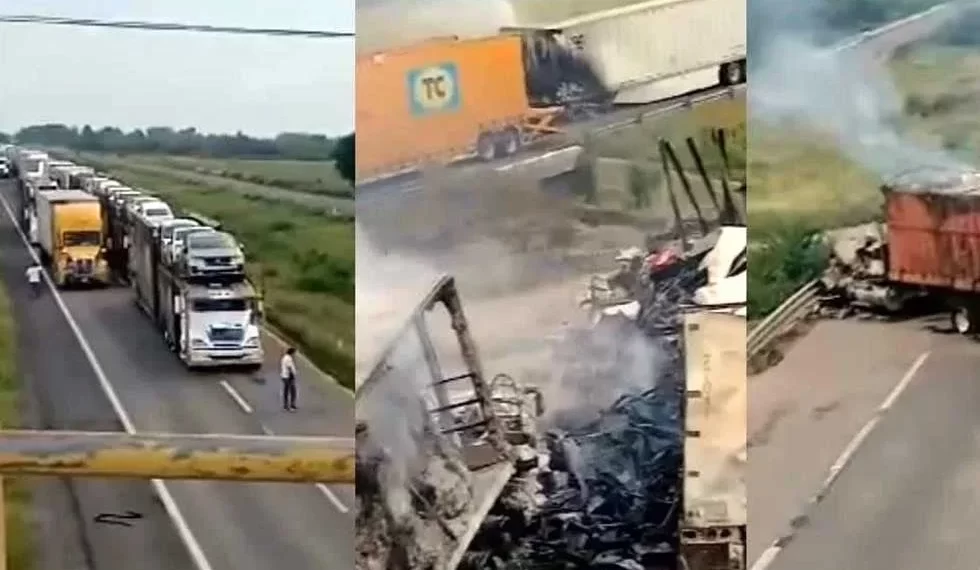 Sujetos armados bloquean la Maxipista Culiacán-Mazatlán, en Sinaloa