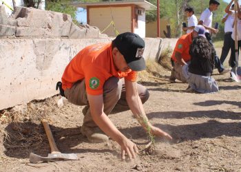 Realizan reforestación en escuela secundaria