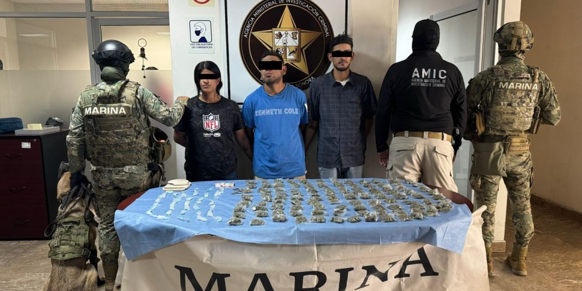 Aseguran droga, numerario y detienen a tres personas en cateo realizado en Ciudad Obregón