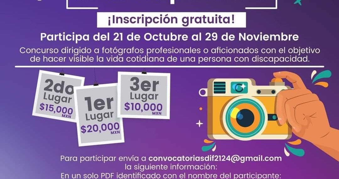 Extienden convocatoria para inscribirse al concurso de fotografía “Una mirada hacia la discapacidad”