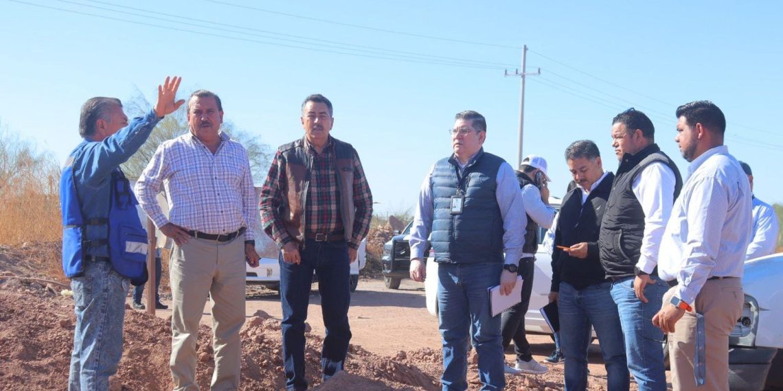 Javier Lamarque supervisa avances en obra hidráulica que beneficiará al sur de Cajeme