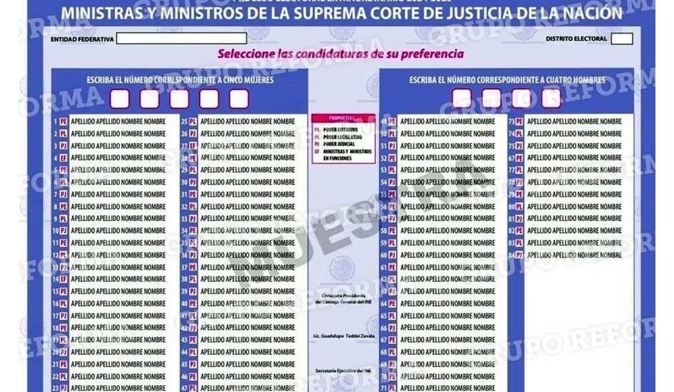 Así serán las boletas para la elección judicial