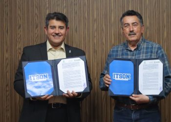 Firma Javier Lamarque convenio de colaboración entre el ayuntamiento de Cajeme y el Instituto Tecnológico de Sonora