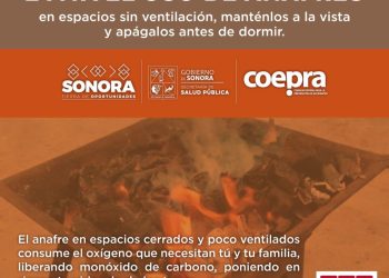 Llama Salud Sonora a prevenir intoxicaciones por monóxido de carbono en invierno