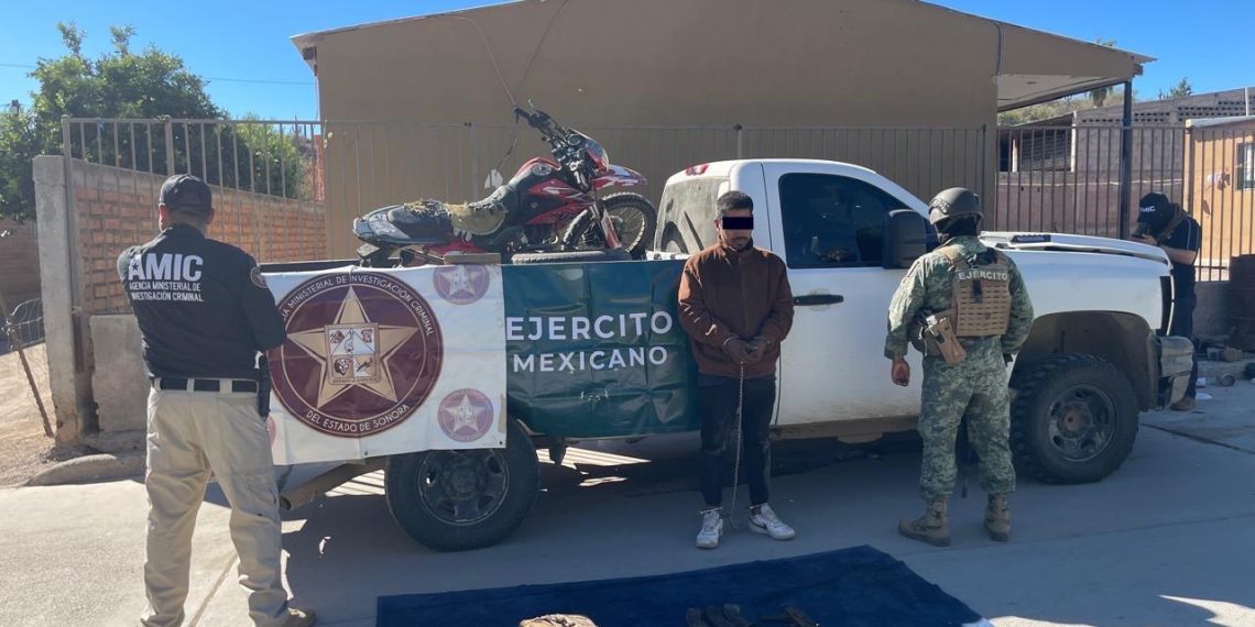 Operativo AMIC y DEFENSA logra captura de sujeto y aseguramiento de armas y vehículos en Sáric