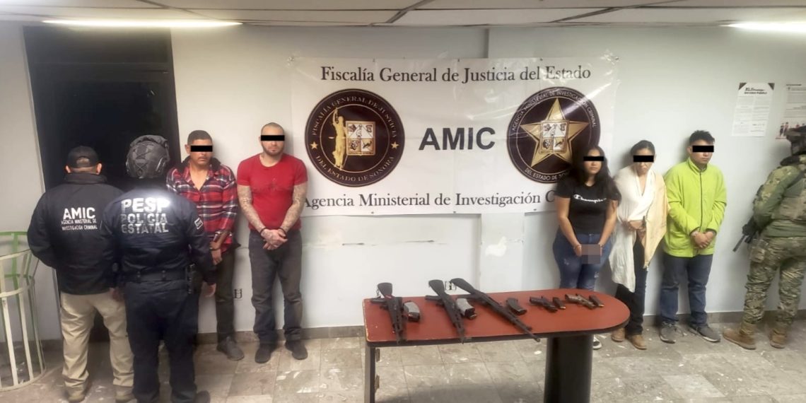 Captura AMIC a cinco personas por privación ilegal de la libertad y portación de armas de fuego en SLRC