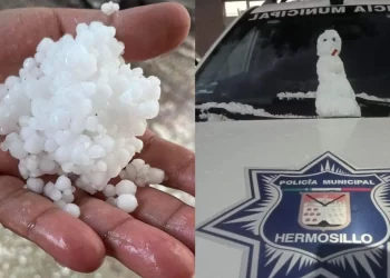 Segunda tormenta invernal provoca granizada en Hermosillo