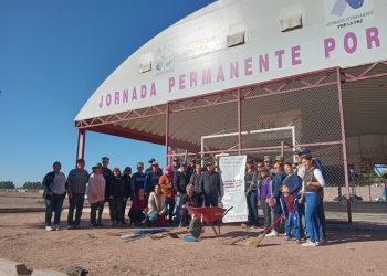 Realizan jornada de limpieza y pintura en el espacio público “El Tejabán” de Villa Bonita en Ciudad Obregón