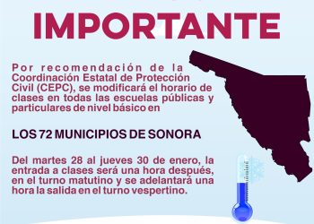 Recomienda Protección Civil modificación de horario de clases en toda la entidad: SEC