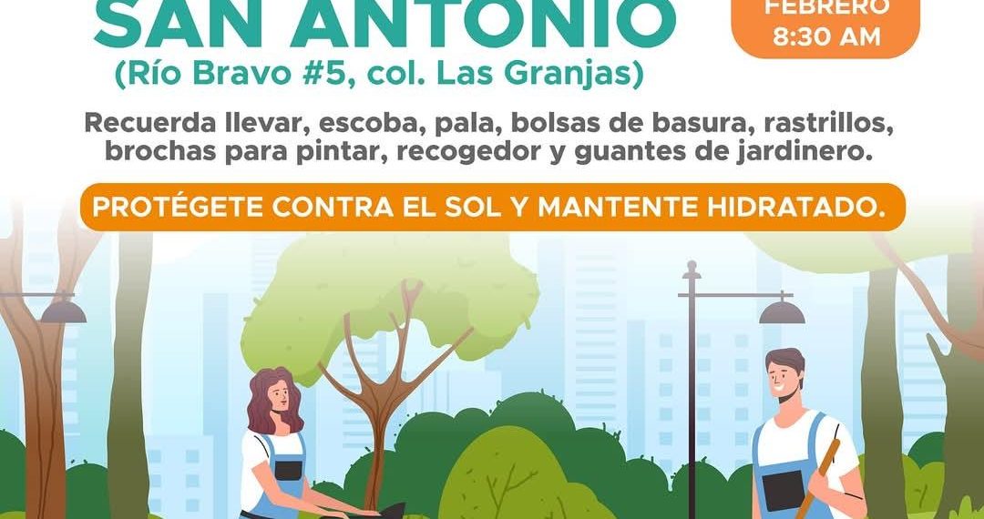 Realizará IHJ jornada de mantenimiento y limpieza en Parque San Antonio