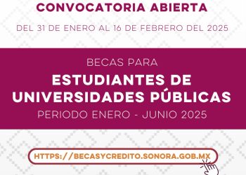 Invita Gobierno de Sonora a jóvenes universitarios a registrarse en convocatoria de becas