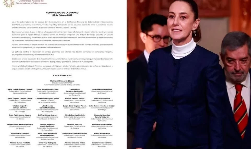 Celebran Gobernadores pausa a la imposición de aranceles