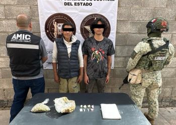 Dos detenidos y droga asegurada en cateo positivo en Hermosillo
