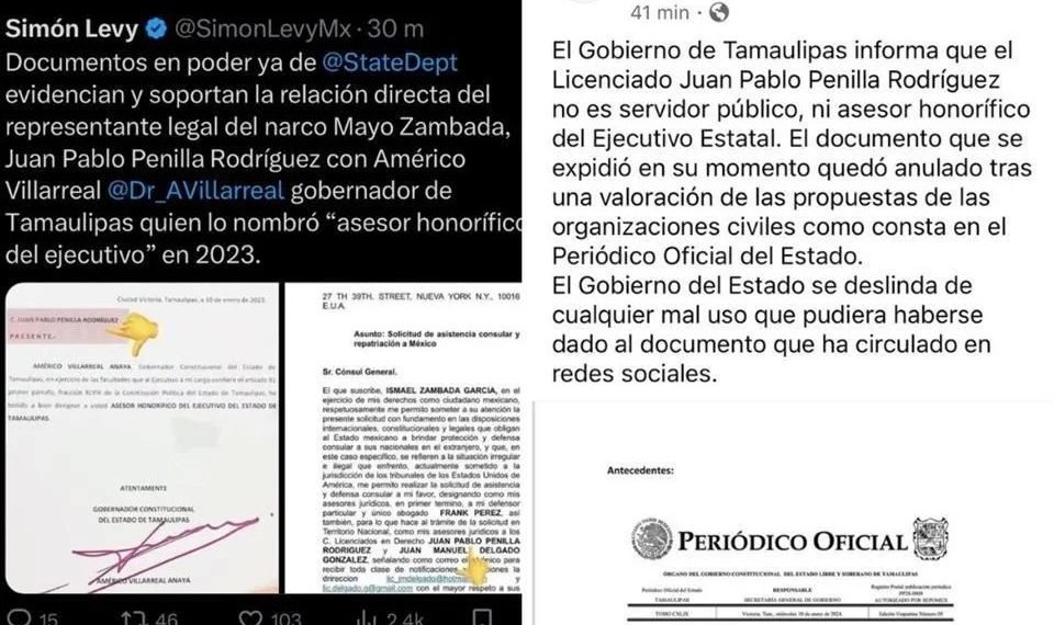 Se deslinda Tamaulipas de asesor de ‘El Mayo’