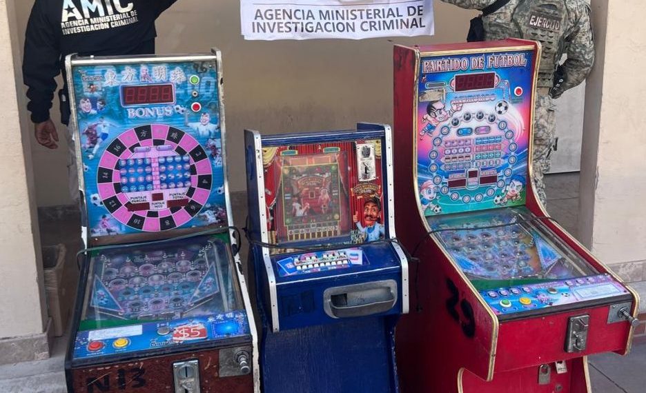 Asegura AMIC y DEFENSA 14 máquinas tragamonedas en Ciudad Obregón