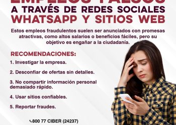 Alerta Unidad Cibernética por empleos falsos publicados en redes sociales: SSP