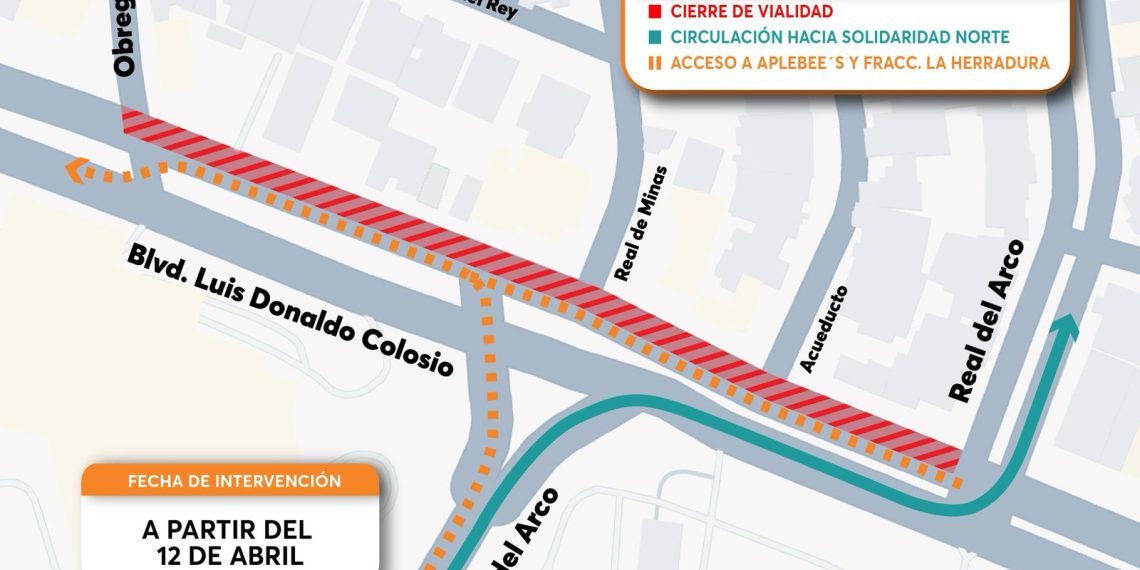 Por instalación de drenaje en obra de paso desnivel cerrarán dos semanas tramo de Colosio y José Obregón