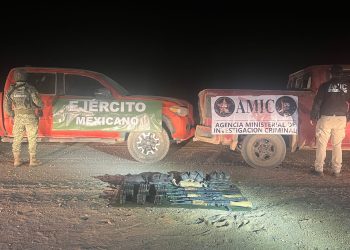 Aseguran armamento y vehículos con reporte de robo en operativo conjunto en Sonoyta