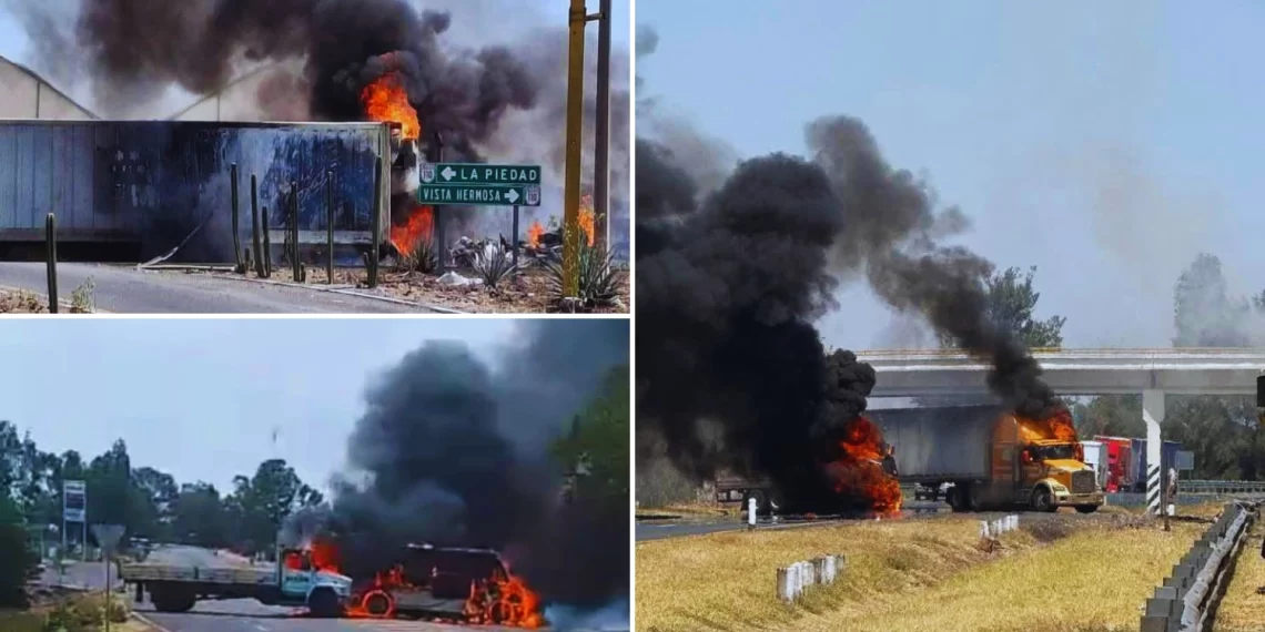 Miércoles negro en Michoacán, Guanajuato y Jalisco por narcobloqueos