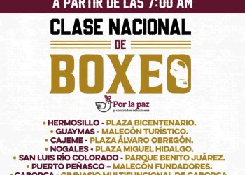 Gobierno de Sonora invita a Clase Nacional de Boxeo 2025 en jornada por la paz y contra las adicciones