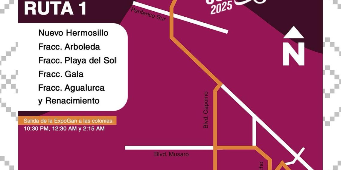Gobierno del Sonora ofrecerá transporte público especial nocturno durante la ExpoGan