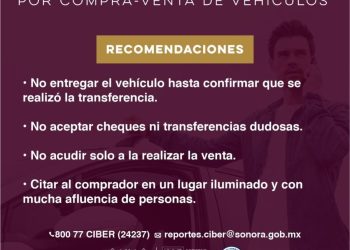 Gobierno de Sonora alerta por modalidad de estafa en compra y venta de vehículos en Marketplace