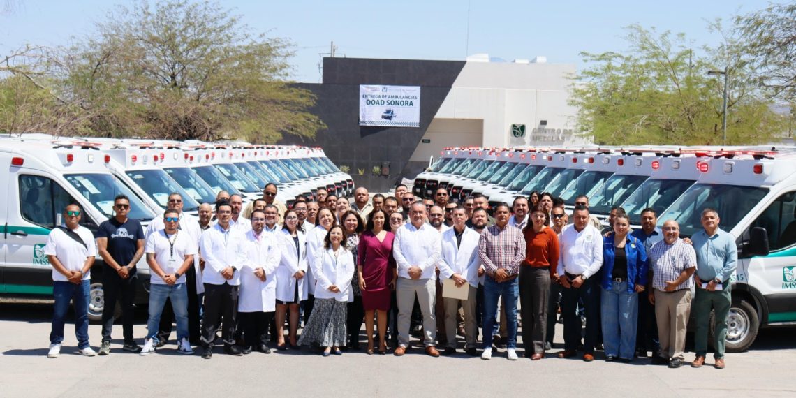 Fortalece IMSS en Sonora su serviciocon llegada de 49 nuevas ambulancias