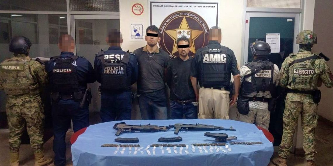 Captura operativo conjunto a dos con armamento y droga en Cajeme