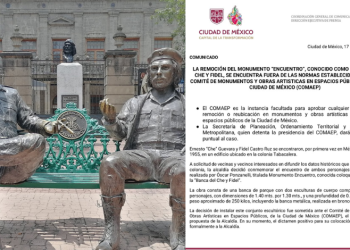 Retiro de escultura del “Che” Guevara y Fidel Castro; no autorizado