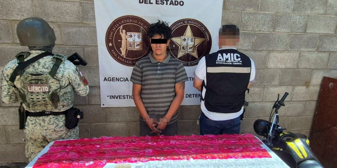 Detienen operativo conjunto AMIC-SEDENA en Hermosillo a sujeto con droga