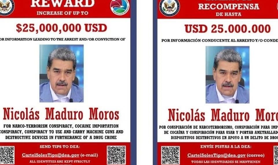 Promueve DEA en redes recompensa de 25 mdd por Maduro