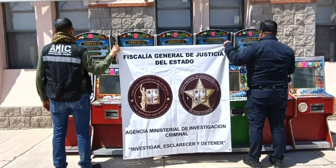 Aseguran 12 máquinas tragamonedas en operativo conjunto entre AMIC y Policía Municipal de Hermosillo