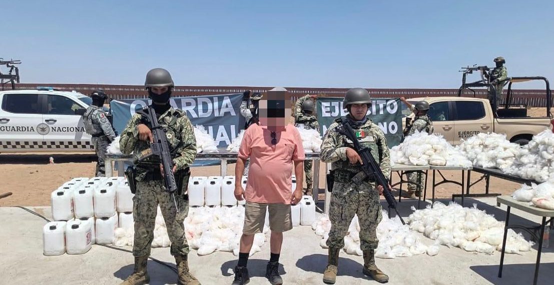 Decomisa Mesa Estatal de Seguridad más de 800 kilos de droga en puesto de revisión militar “Cucapah” en SLRC